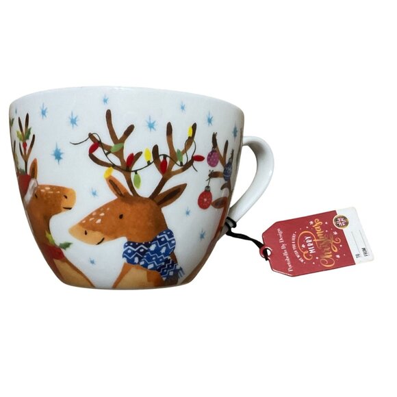 NWT Portobello By Design English Christmas Mugs 4 Set Bone China Festive Gift - Picture 5 of 11